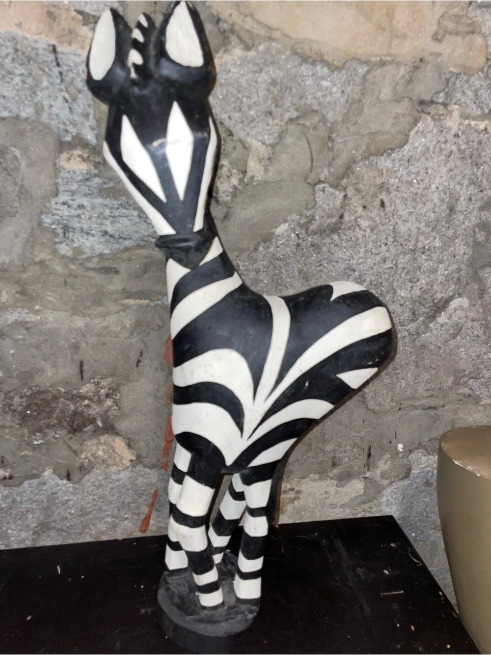 Handcrafted Black & White Zebra Statue Wall Accent
